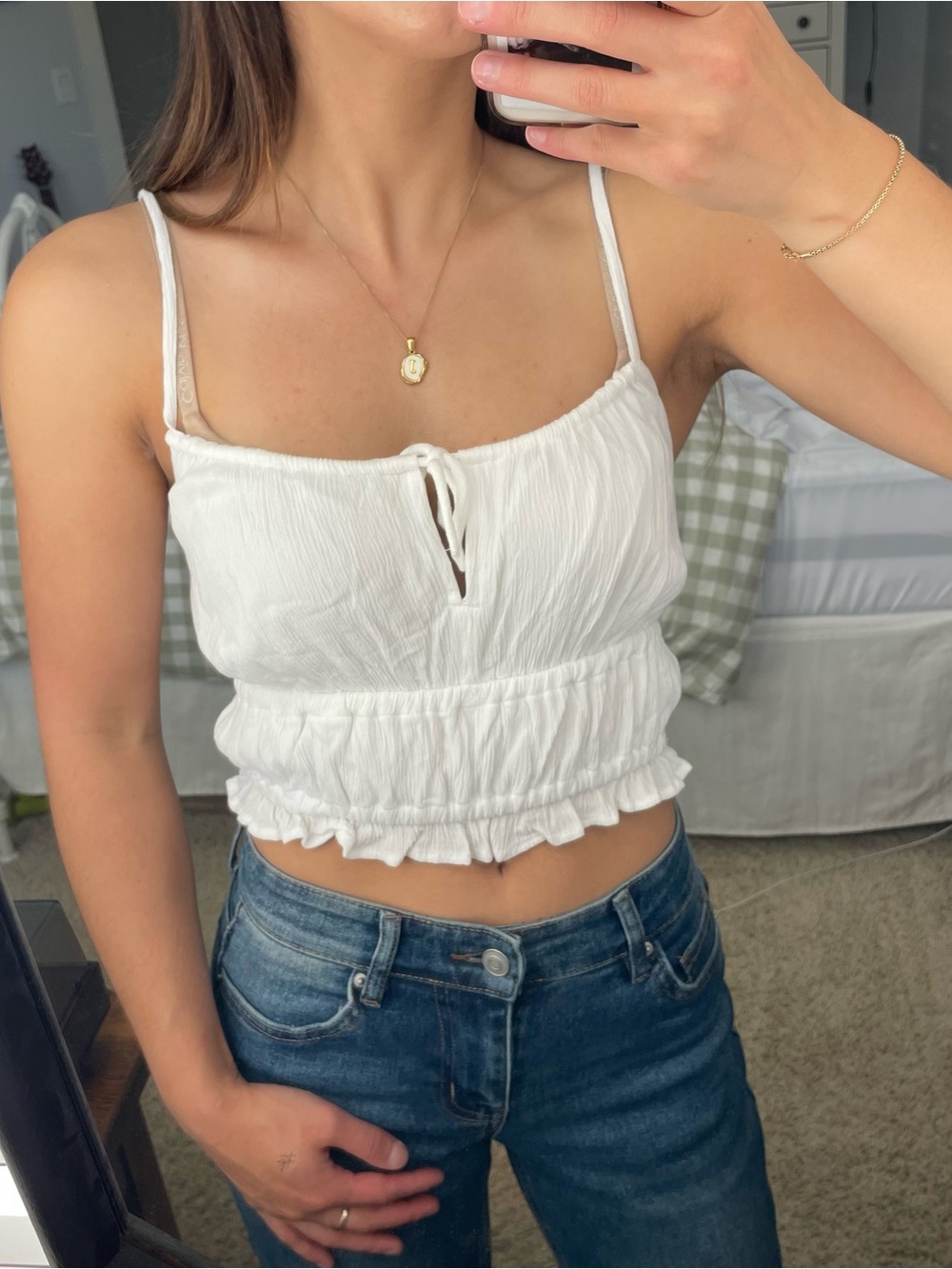 White Chiffon Crop Summer Blouse